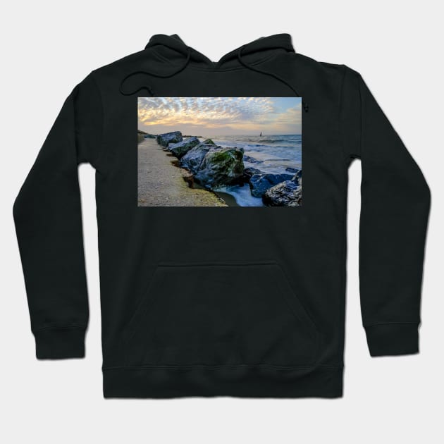 High tide at Cart Gap on the Norfolk coast Hoodie by yackers1